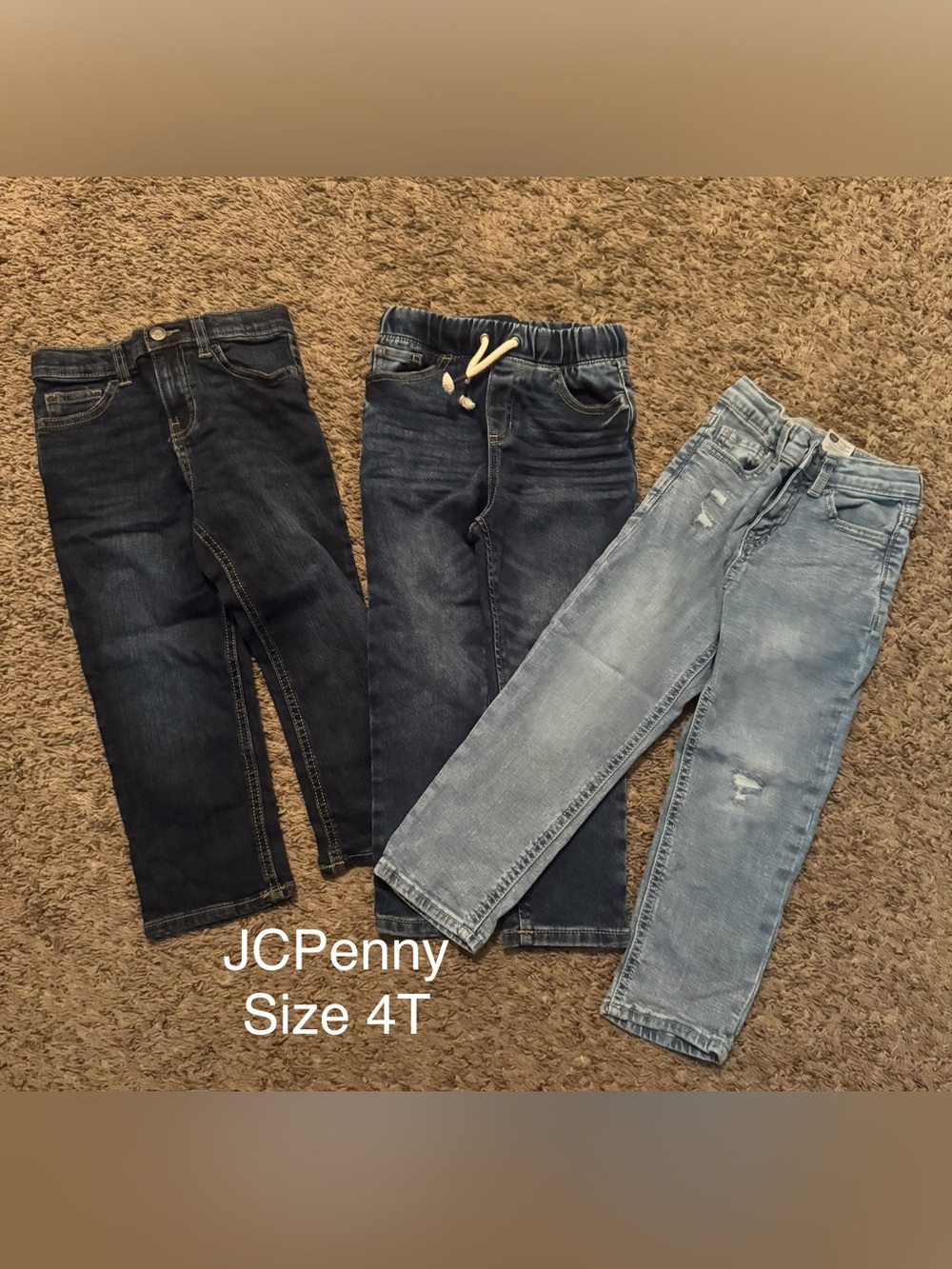 JCPenney boys' 4T Jeans - Dark Blue, Mid Blue, Light Wash